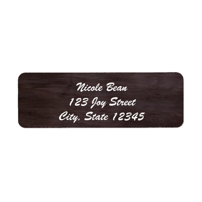 Etiqueta Dark Wood Rustic Invitation (Frente)
