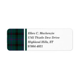 Etiqueta Davidson Clan Dark Green Scottish Tartan