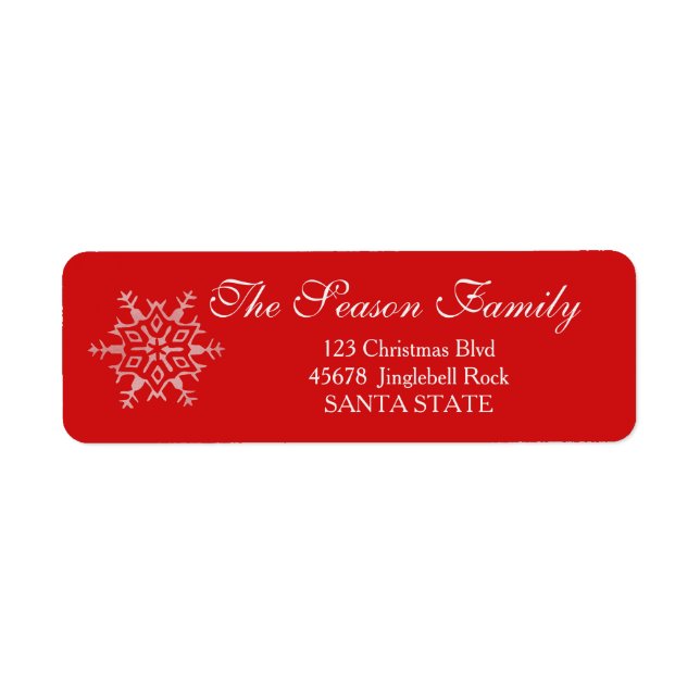Etiqueta Dazzling Snowflake Holiday Address Label (Frente)