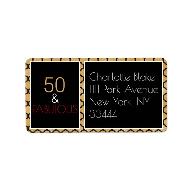Etiqueta de 50 y fabulosa (Frente)