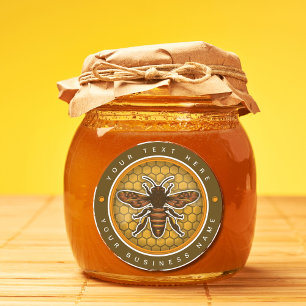 Etiqueta de abeja de Honey Jar vintage personaliza