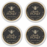 Etiqueta de abeja de oro negro de 2,5" Manuka Hone