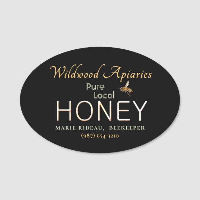 Etiqueta de abejorro de flores silvestres y abejas (Anverso)