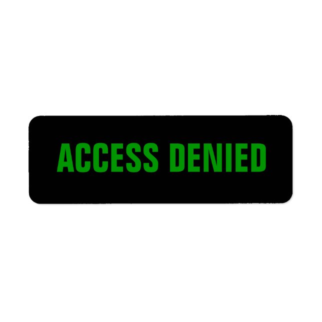 Etiqueta de acceso denegado (Frente)