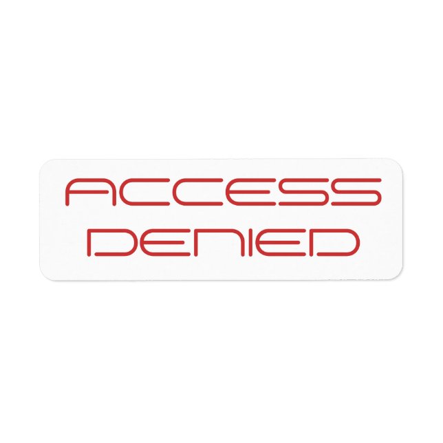 Etiqueta de acceso denegado (Frente)
