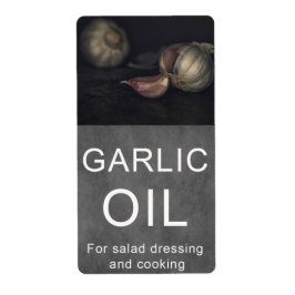 Etiqueta de aceite de ajo