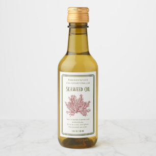 Etiqueta de Aceite de Algas Botánicas Hecho a Mano