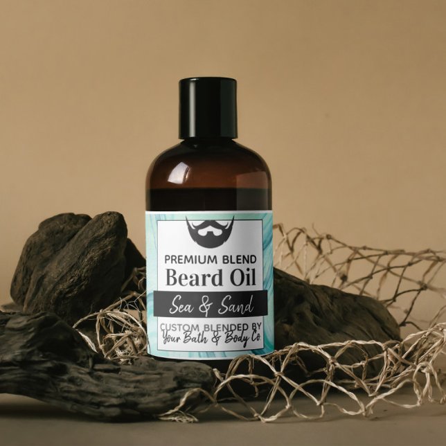 Etiqueta de aceite de barba acuática costera + ing (Subido por el creador)