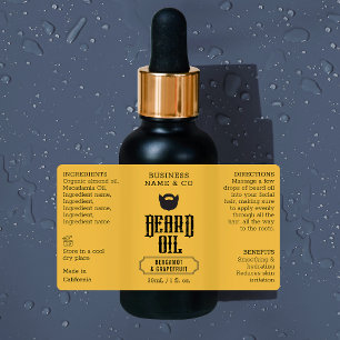 Etiqueta de aceite de barba Grungy 1 frasco cosmét