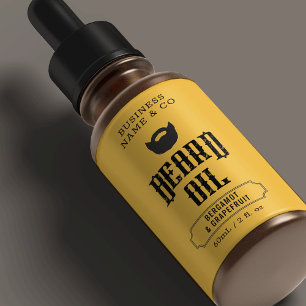 Etiqueta de aceite de barba Mostaza