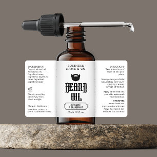 Etiqueta de aceite de barba poco agresiva para hom