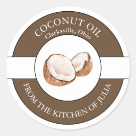 Etiqueta de aceite de coco