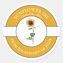 Etiqueta de aceite de girasol