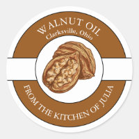 Etiqueta de aceite de nuez