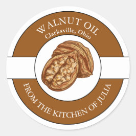 Etiqueta de aceite de nuez