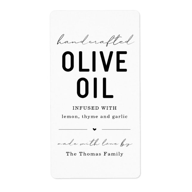Etiqueta de Aceite de Oliva Casero (Frente)