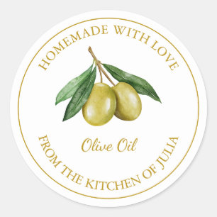 Etiqueta de aceite de oliva casero de oro Blanco