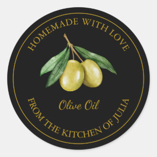 Etiqueta de aceite de oliva casero de oro Negro