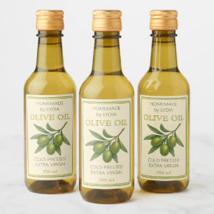 Etiqueta de aceite de oliva casero personalizado