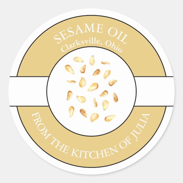 Etiqueta de aceite de sésamo (Anverso)