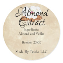 Etiqueta de aceite del extracto de almendra del pe
