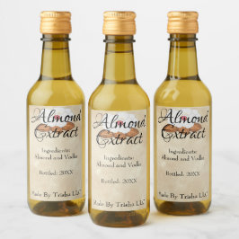 Etiqueta de aceite del extracto de almendra del pe