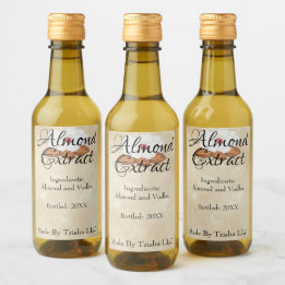 Etiqueta de aceite del extracto de almendra del pe