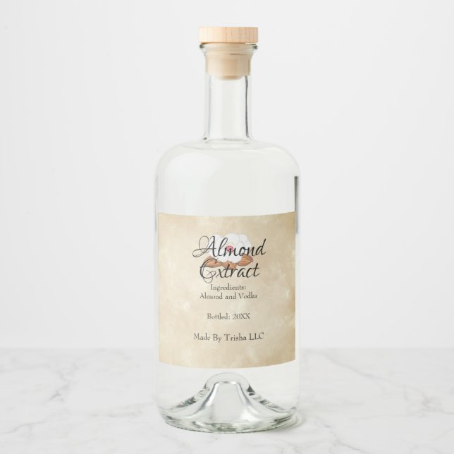 Etiqueta de aceite del extracto de almendras del p (Anverso)