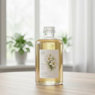 Etiqueta de aceite personalizada White Lily casera