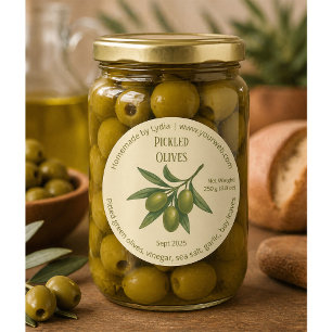 Etiqueta de aceitunas de pato caseras