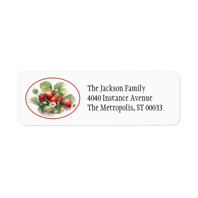Etiqueta de Acuarela de Fresas (Frente)