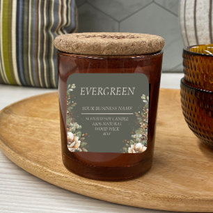 Etiqueta de acuarela de velas perfumadas al invier