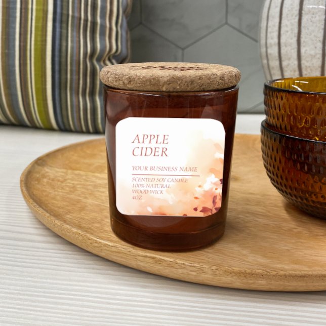 Etiqueta de acuarela de velas perfumadas al otoño (Subido por el creador)