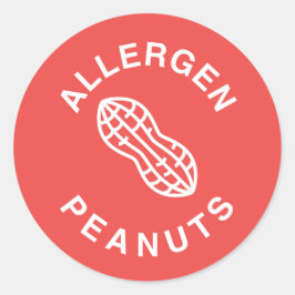Etiqueta de advertencia de alergia a maní en alime