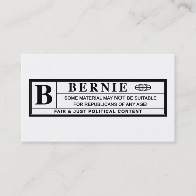 Etiqueta de advertencia de Bernie Sanders (Anverso)