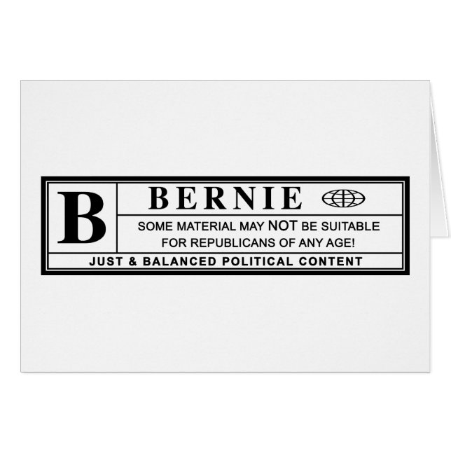 Etiqueta de advertencia de Bernie Sanders (Anverso (Horizontal))
