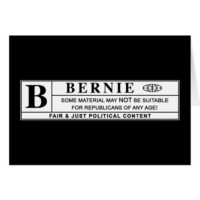 Etiqueta de advertencia de Bernie Sanders (Anverso (Horizontal))