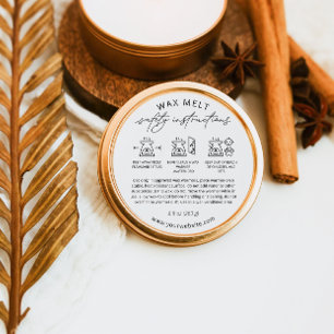 Etiqueta de advertencia de cera derretida Instrucc