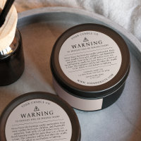 Etiqueta de advertencia de embalaje de velas moder