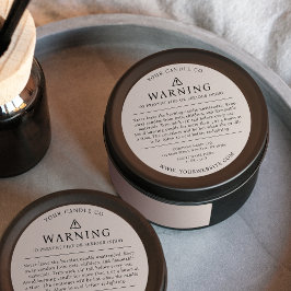 Etiqueta de advertencia de embalaje de velas moder