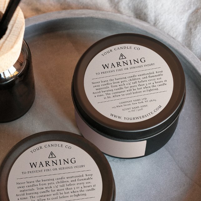 Etiqueta de advertencia de embalaje de velas moder (Subido por el creador)