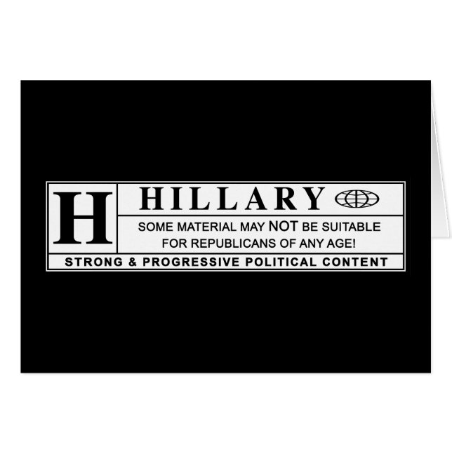 Etiqueta de advertencia de Hillary Clinton (Anverso (Horizontal))
