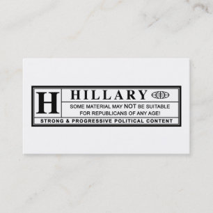 Etiqueta de advertencia de Hillary Clinton
