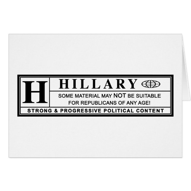Etiqueta de advertencia de Hillary Clinton (Anverso (Horizontal))