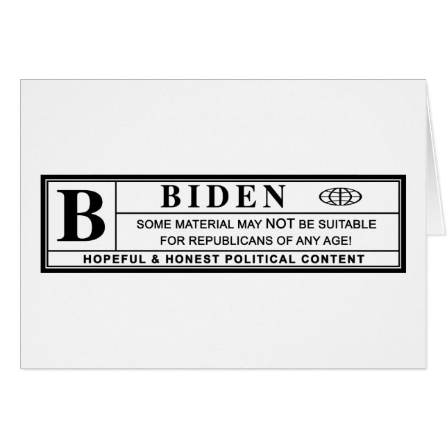 Etiqueta de advertencia de Joe Biden (Anverso (Horizontal))