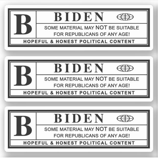 Etiqueta de advertencia de Joe Biden (Anverso)