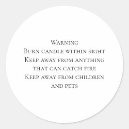 Etiqueta de advertencia de velas