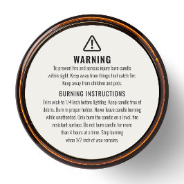 Etiqueta de advertencia de velas e instrucciones d