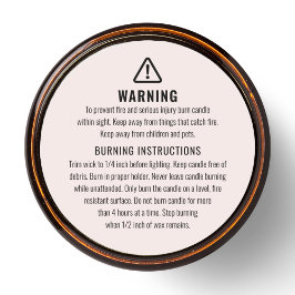 Etiqueta de advertencia de velas e instrucciones d