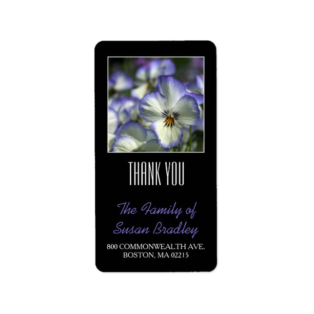 Etiqueta de agradecimiento a la familia de Persona (Frente)